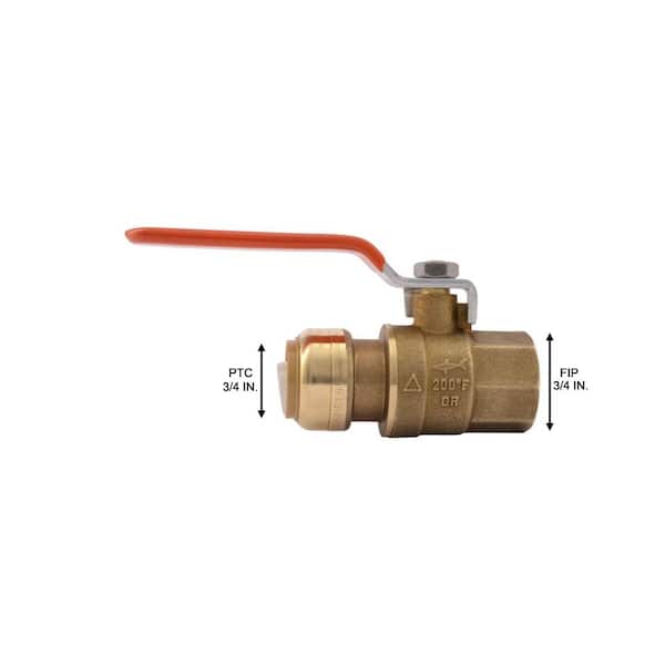SharkBite 3/4 in. Push-to-Connect x FIP Brass Ball Valve 22186