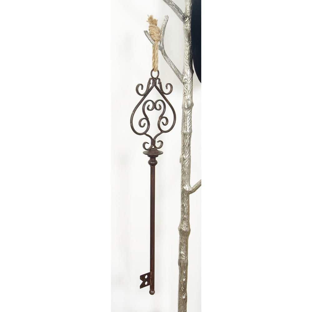 Black Metal Wall Sculptures with Rope Hanger, Set of 3