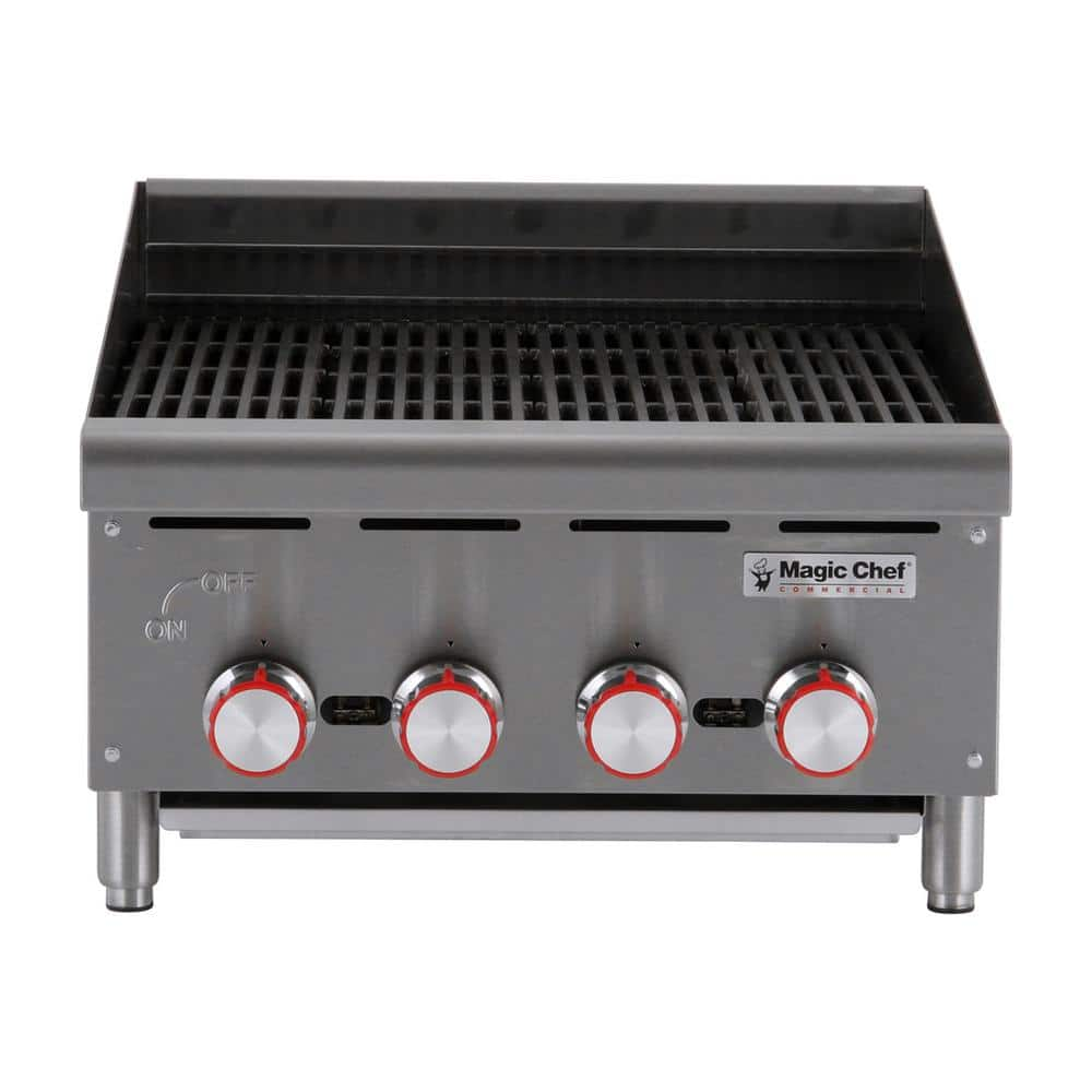 Magic Chef 24 in. Commercial 4-Burner Countertop Gas Hotplate in Stainless  Steel M24HP - The Home Depot