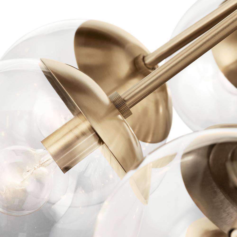 Champagne Bronze 12-Light Clear Glass Chandelier