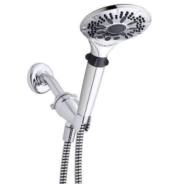 Waterpik 5-Spray 5 in. Single Wall Mount Handheld Shower Head in Chrome