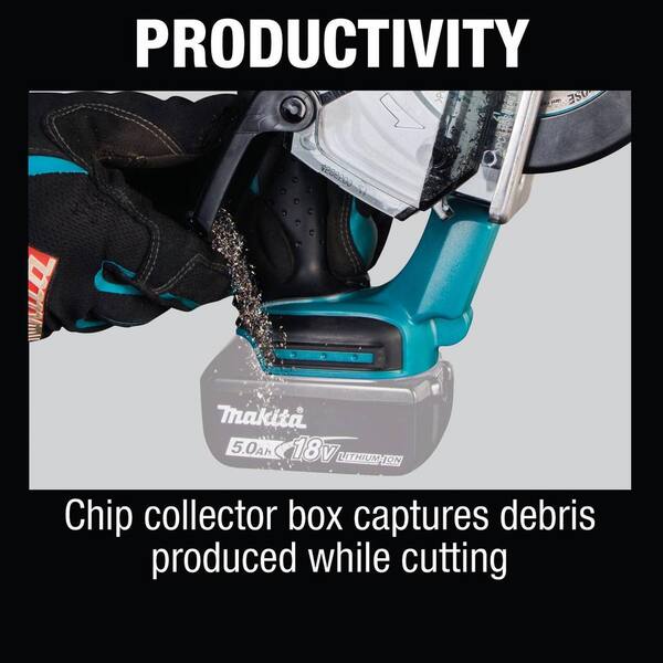 Makita XSC03T 18V LXT Lithium-Ion Cordless 5-3 8" Metal Cutting Saw Kit, with Electric Brake and Chip Collector (5.0Ah) - 2