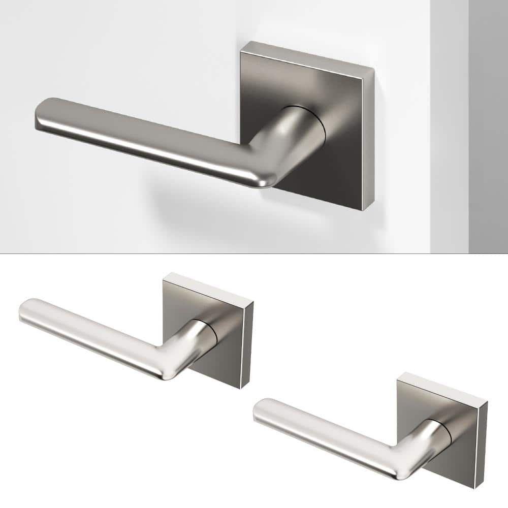 Okun Mirra Metal Brushed Nickel Dummy Door Handle with Square