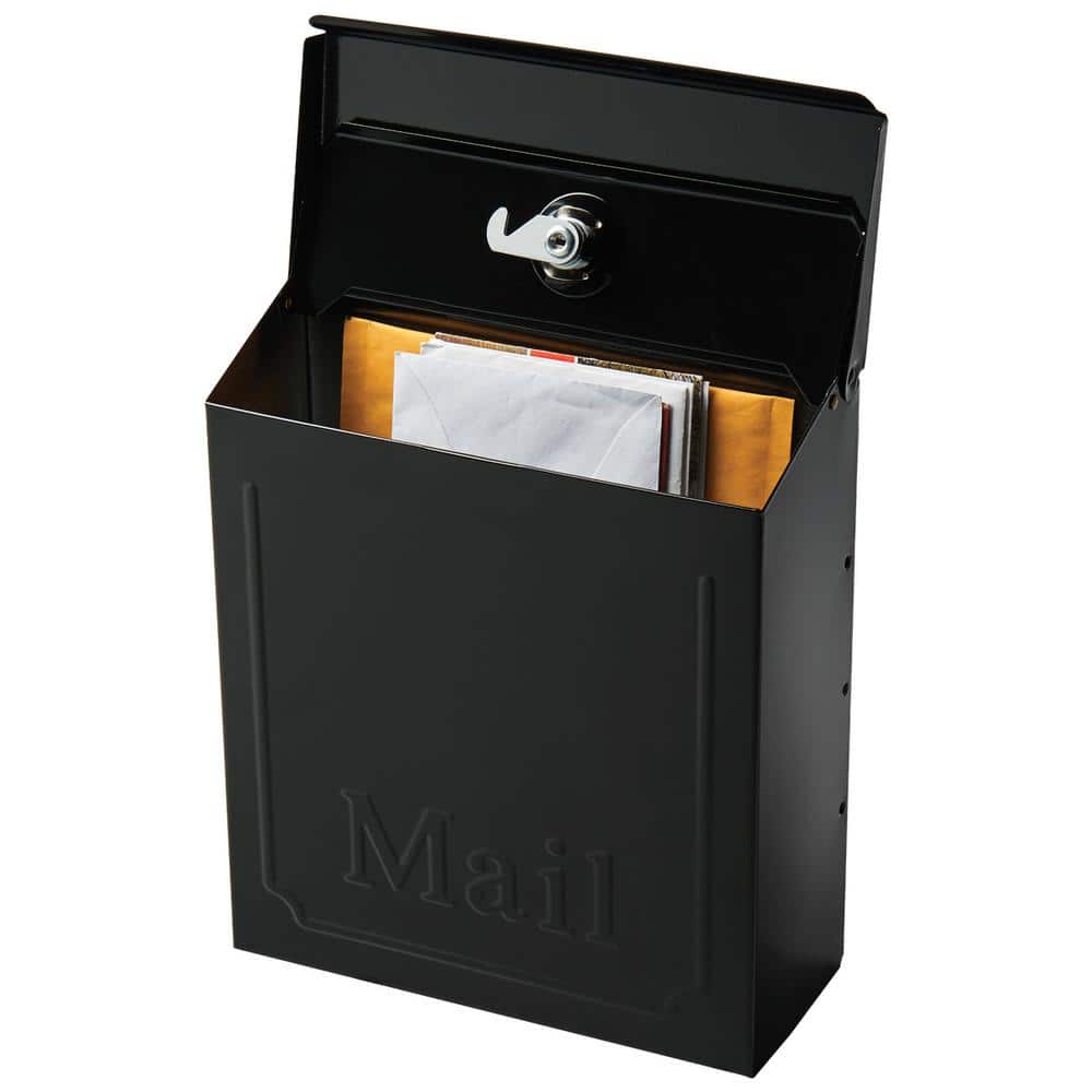 Small Black Lockable Steel Wall Mount Mailbox