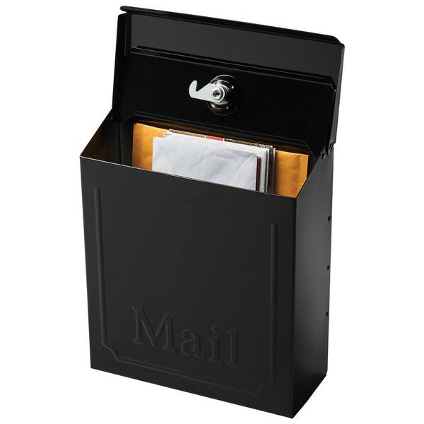 Architectural Mailboxes Townhouse Black, Medium, Galvanized Steel, Locking,  Vertical, Wall Mount Mailbox THVKB0AM - The Home Depot