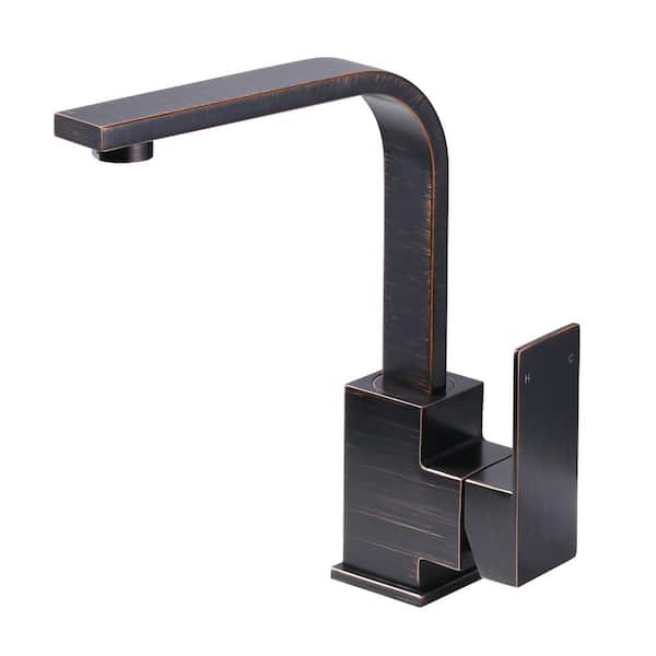 IVIGA Stainless Steel Single Handle Bar Faucet with Swivel Spout, 2-Aerators and Supply Lines in Oil Rubbed Bronze