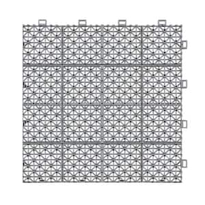 1 ft. x 1 ft. Interlocking Plastic Deck Tiles in Gray Waterproof Outdoor Composite Shower Balcony Porch (Pack of 1)