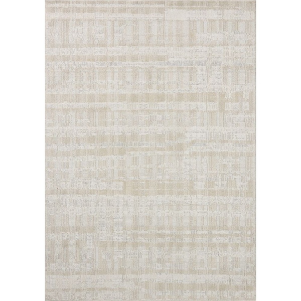 Roxie Ivory/Natural 5 ft. 2 in. x 7 ft. 6 in. Contemporary Area Rug