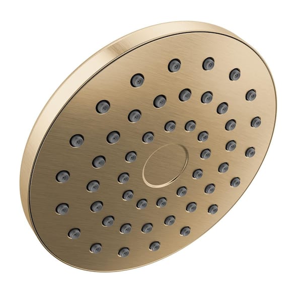 PivotPro Gold 1-Spray Patterns 7 in. Wall Mount Fixed Shower Head in Champagne Bronze