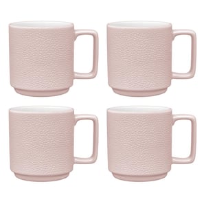 Colortex Stone Blush 16 oz. Porcelain Mugs, (Set of 4)