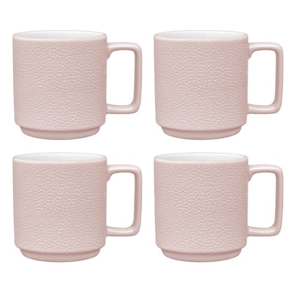 Noritake Colortex Stone Blush 16 oz. Porcelain Mugs, (Set of 4)