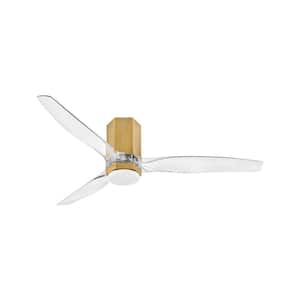 FACET 52.0 in. Integrated LED Indoor/Outdoor Heritage Brass Ceiling Fan with Remote Control