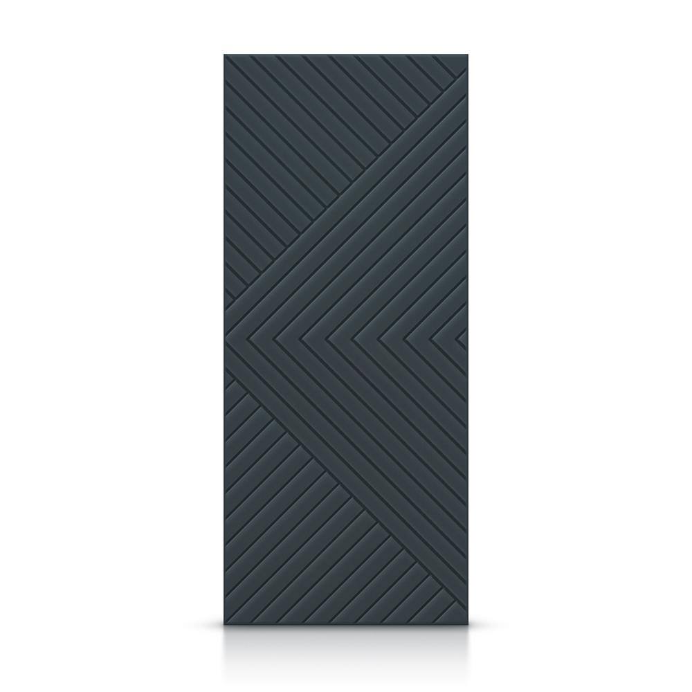 CALHOME 36 in. x 80 in. Hollow Core Charcoal Gray Stained