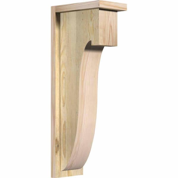 Ekena Millwork 6 in. x 10 in. x 26 in. Douglas Fir Del Monte Rough Sawn Corbel with Backplate