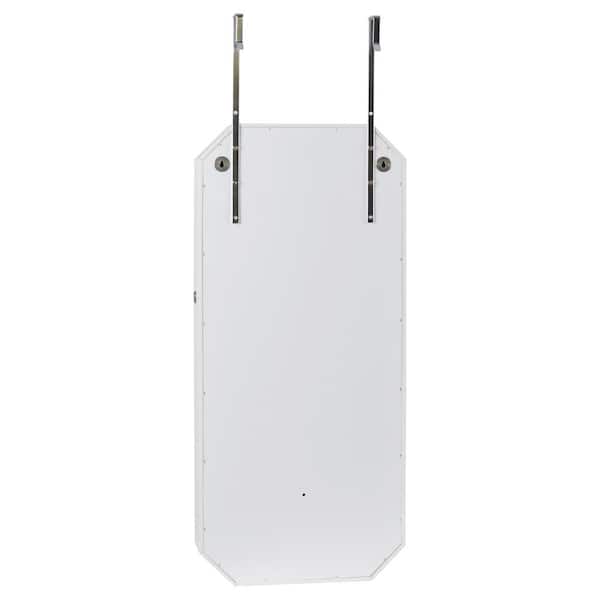 Unbranded White MDF Octagon Rimmed Mirror Fashion Simple Jewelry Storage Cabinet Can Be Hung On The Door Or Wall