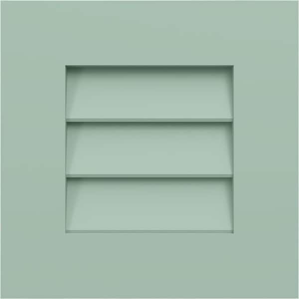 12 in. W x 12 in. H True Fit PVC Louver Shutters Sample, Seaglass