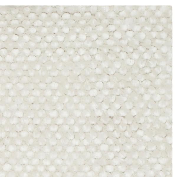 Saint Tropez Shag Snow White 9 ft. x 12 ft. Solid Area Rug