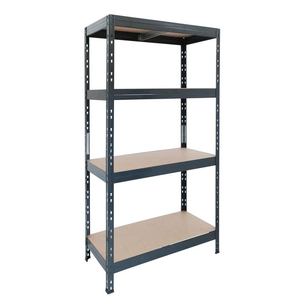 Garage Series 4-Tier Galvanized Steel Storage Shelving Unit, Matte Dark Grey, HDF Racks (35 in. W x 71 in. H x 18 in. D) price history on PriceWatchPro