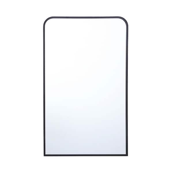 Unbranded 18 in. x 30 in. Modern Home Black Metal Accent Mirror