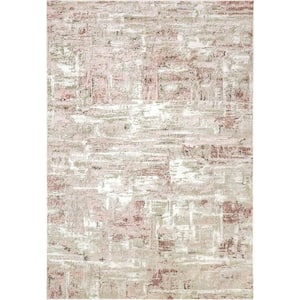 Chateau 2 ft. 2 in. x 7 ft. 7 in. Beige/Blush Modern Shrink Polyester/Viscose Indoor Area Rug