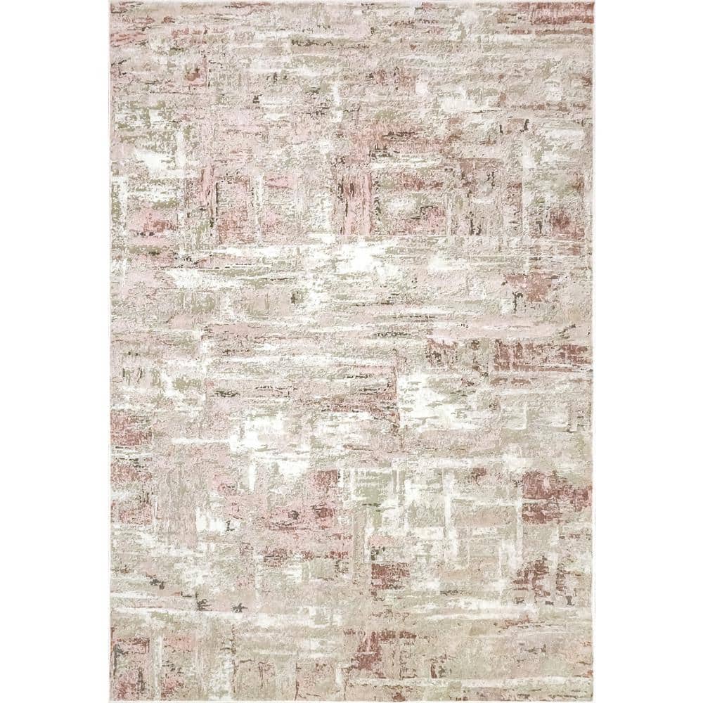 Dynamic Rugs Chateau 3 ft. 6 in. x 5 ft. Beige/Blush Modern Shrink