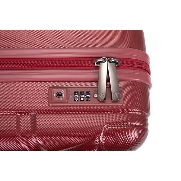 Aoibox Pure PC 16 in. Red Hard Case Luggage Computer Case with Universal Silent Aircraft Wheels
