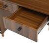 Nestfair 47.24 in Walnut Brown Computer Desk with 5 Drawers, Charging Ports, Bookshelf and Hutch Cabinet CDHL926D