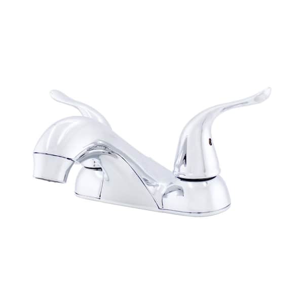 WASSERMAN FAUCETS Double Handle Low-Rise Spout Lavatory Faucet with Matching Push Pop-Up in Chrome