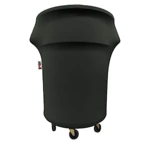 Black Cover for 55 Gal. Trash Can On Wheels