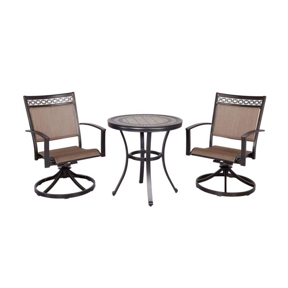 Afoxsos 3Piece Cast Aluminum Outdoor Bistro Set Patio Furniture Dining