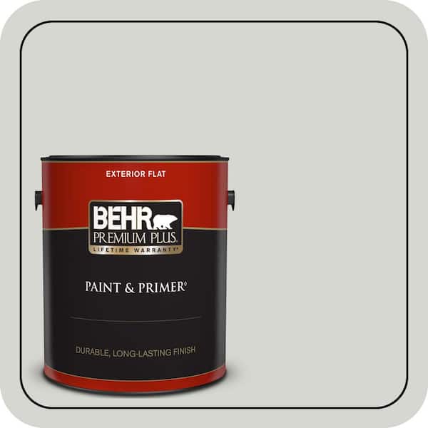 BEHR PREMIUM PLUS 1 gal. #N380-1 Mortar Flat Exterior Paint & Primer