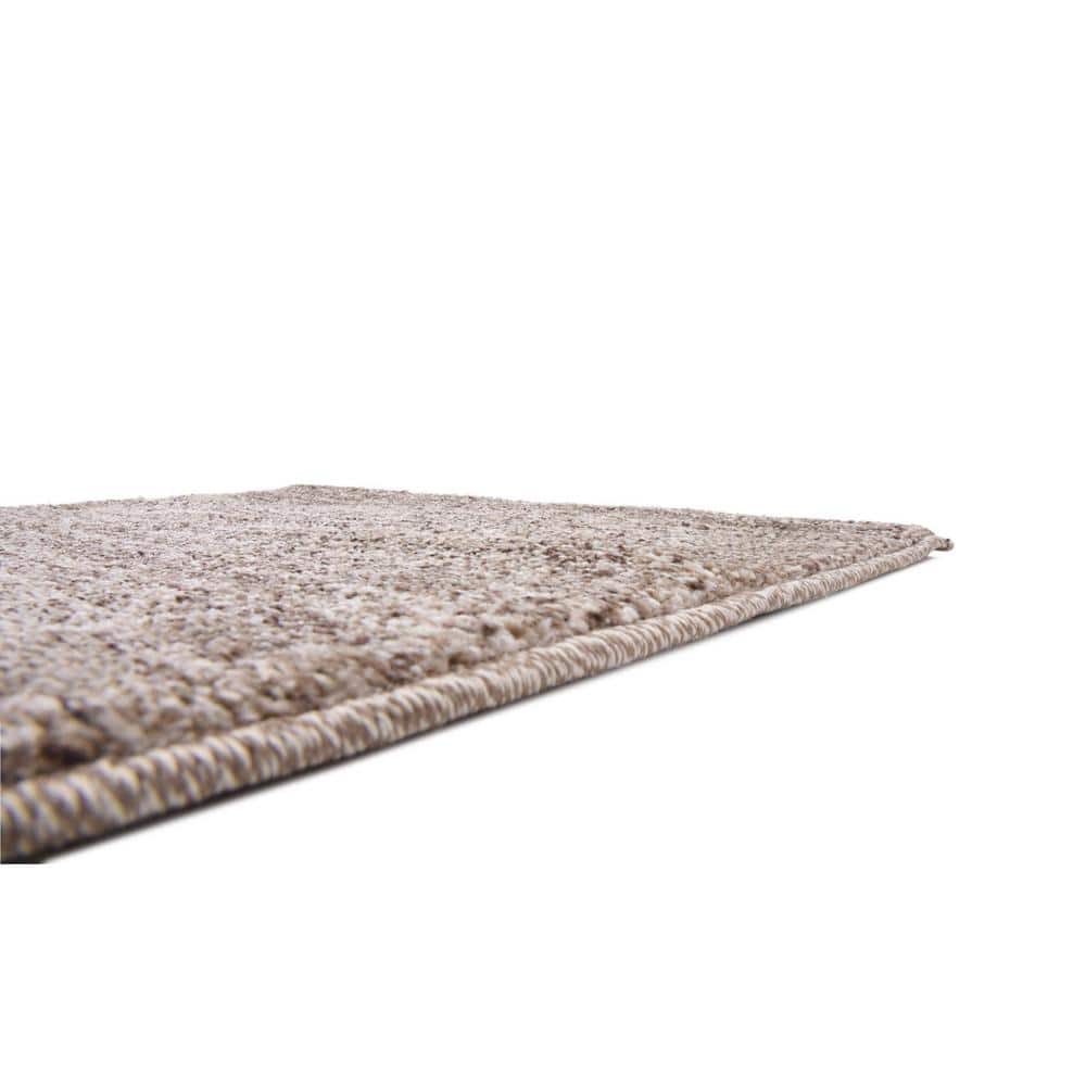 Beige Tufted Reversible Rectangular Stain-Resistant Rug, 2x3 ft