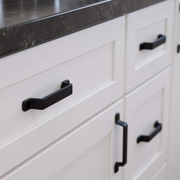Uniform Bends 3-3/4 in. (96 mm) Modern Matte Black Cabinet Drawer Pull