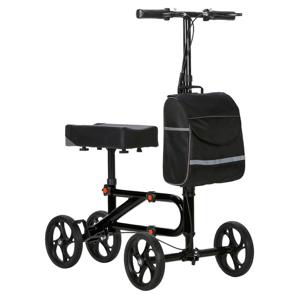 JFVKAF Steerable Knee Walker with Dual Braking System Compact Knee