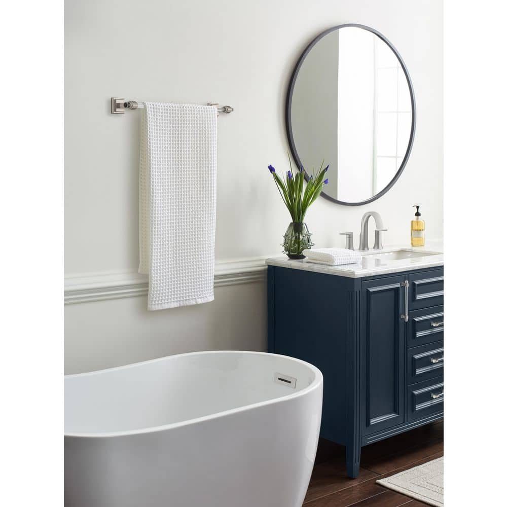 Clear and Brushed Nickel 18-Inch Wall Mounted Towel Bar