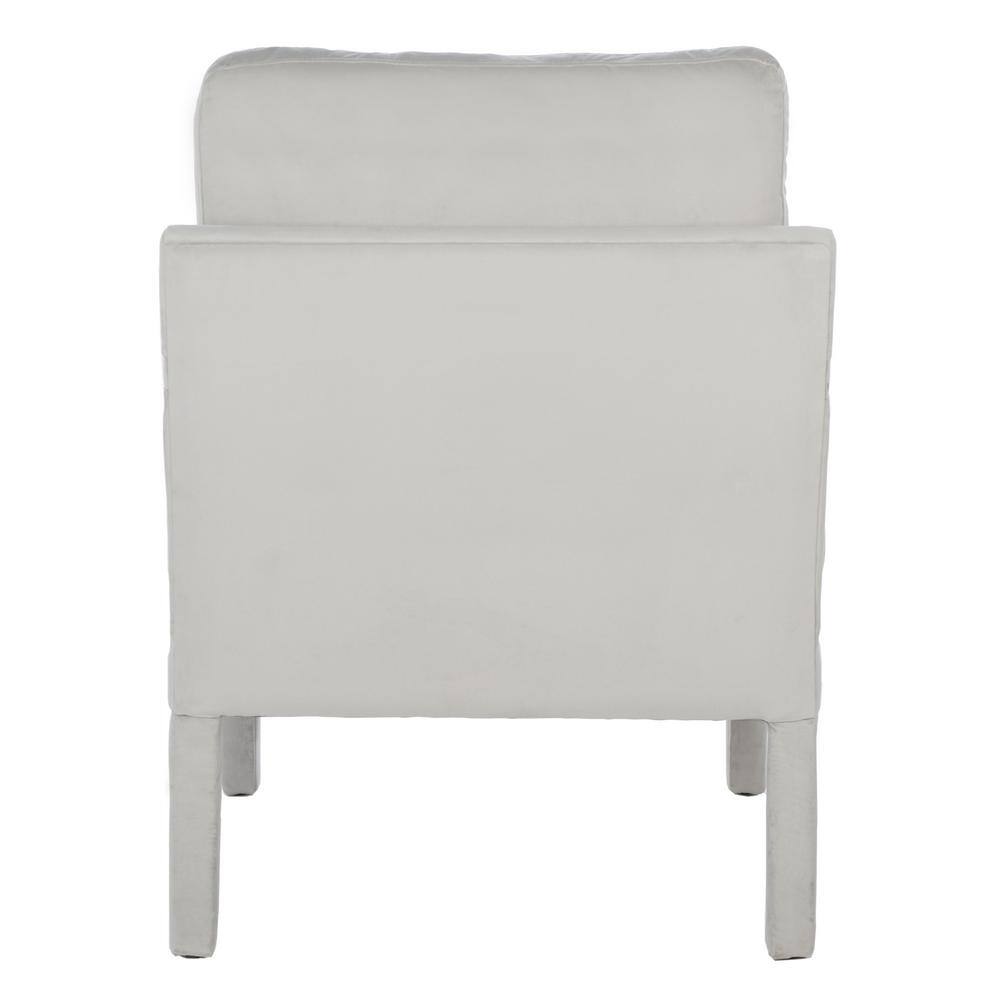 Light Grey Velvet Wood Spot Accent Armchair