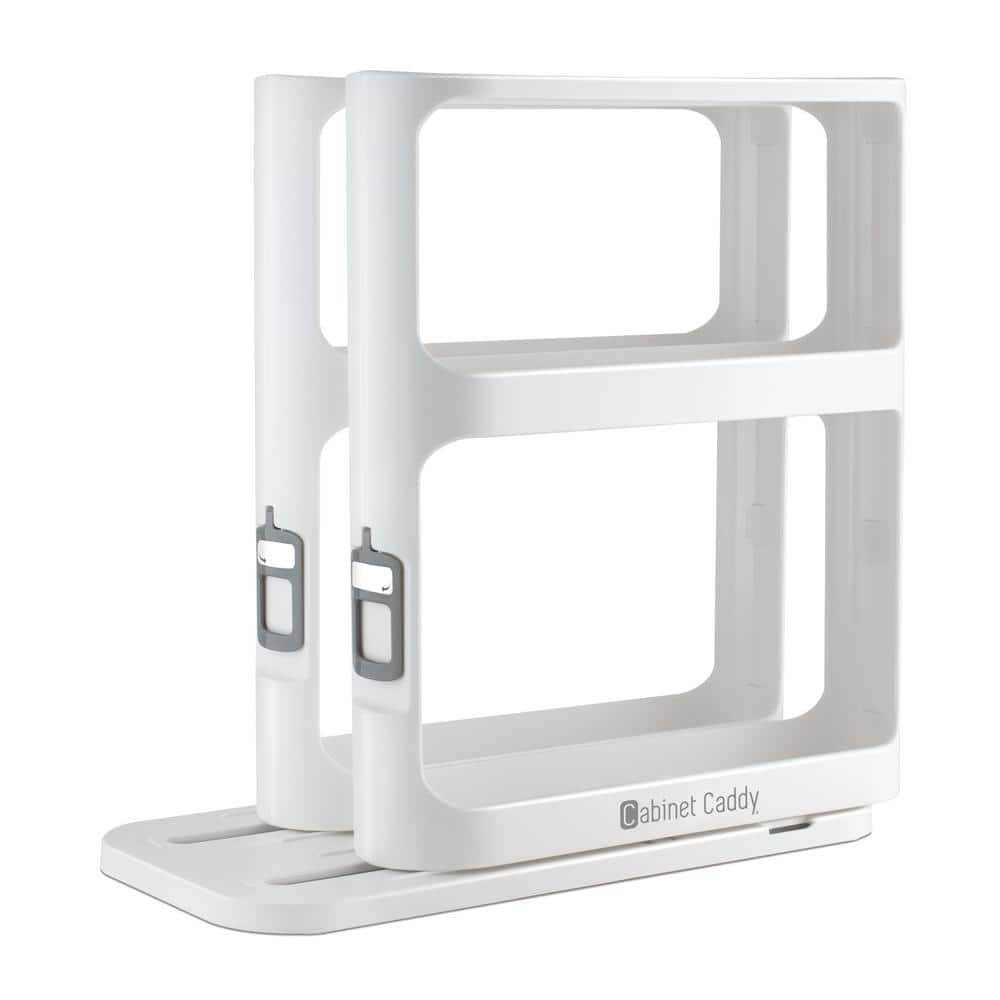 White Revolving Double-Decker Countertop Spice Rack Organizer