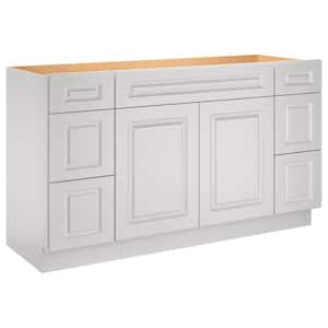 Newport 60-in W X 21-in D X 34.5-in H in Raised PanelDove Plywood Ready to Assemble Vanity Base Kitchen Cabinet
