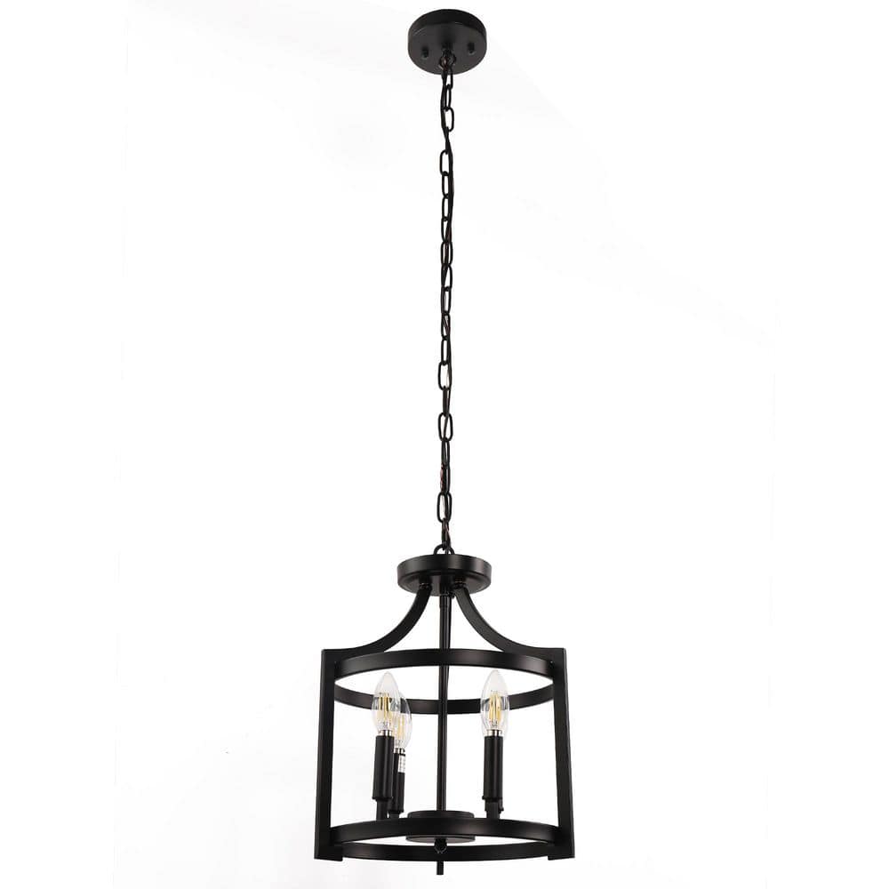 4-Light Matte Black Drum Pendant Light with Metal Shades E12 for Dining Room and Kitchen Lighting (Bulbs No Included) price history on PriceWatchPro