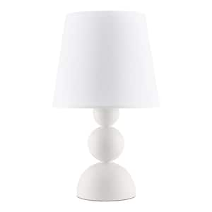 Sweetoak 14 in. 1-Light White Resin Table Lamp with Fabric Drum Shade