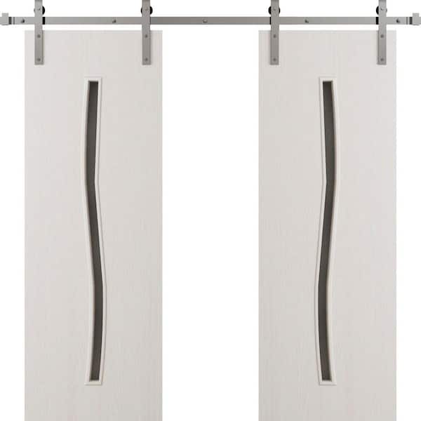 3012 64 in. x 96 in. Sold Core Ash Franko Color Wood Sliding Barn Door with Hardware Kit