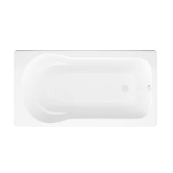 Zircon Series 60 in. x 32 in. Rectangular Soaking Bathtub with Reversible Drain and Marine Grade Acrylic in Glossy White