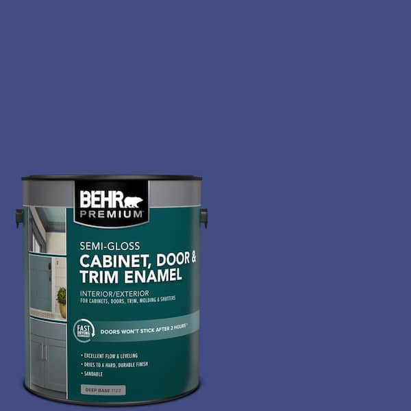 BEHR PREMIUM 1 gal. #MQ5-48 Boudoir Blue Semi-Gloss Enamel Interior/Exterior Cabinet, Door & Trim Paint