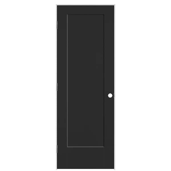 Masonite 28 in. x 80 in. 1-Panel Lincoln Park Right-Hand Hollow Core Jet Black Molded Composite Single Prehung Interior Door