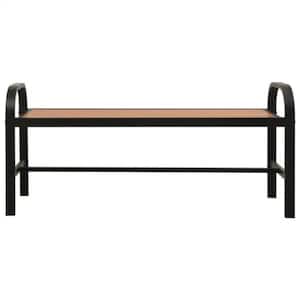 Brown 49 in. Steel and WPC Outdoor Bench