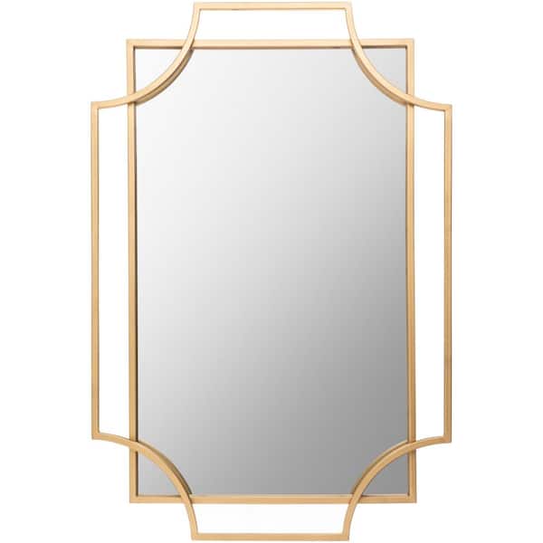 Livabliss Anaya 30 in. x 20 in. Gold Framed Decorative Mirror