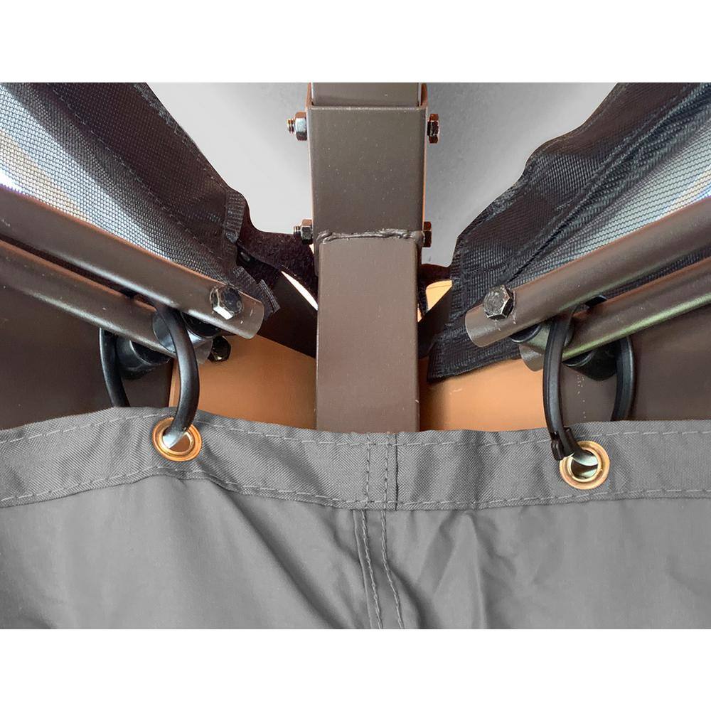 Gray 10' x 10' Privacy Curtain Set for Gazebo