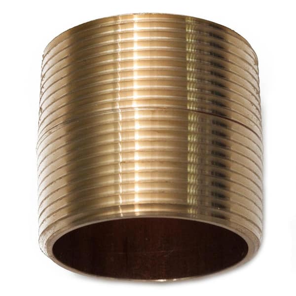 LTWFITTING 1-1/2 in. Brass MIP Pipe Close Nipple Fitting (3-Pack)