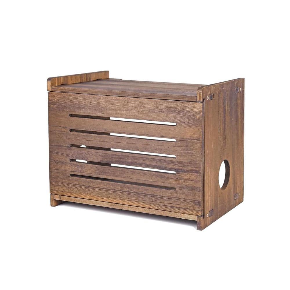 Solid Wood Projector Router Modem Shelf Stand Storage Box Cable Management Rack Cover Organizer Natural Finish price history on PriceWatchPro
