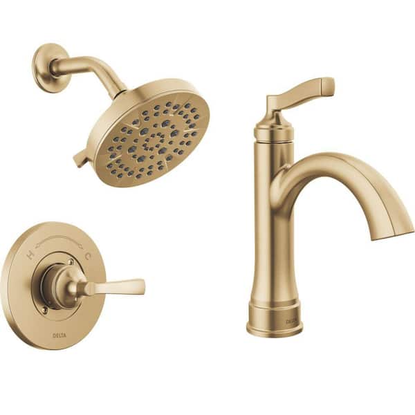 Delta Faryn Single Handle Single Hole Bathroom Sink Faucet Bundle